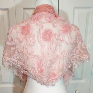 Pink sheer rose wrap